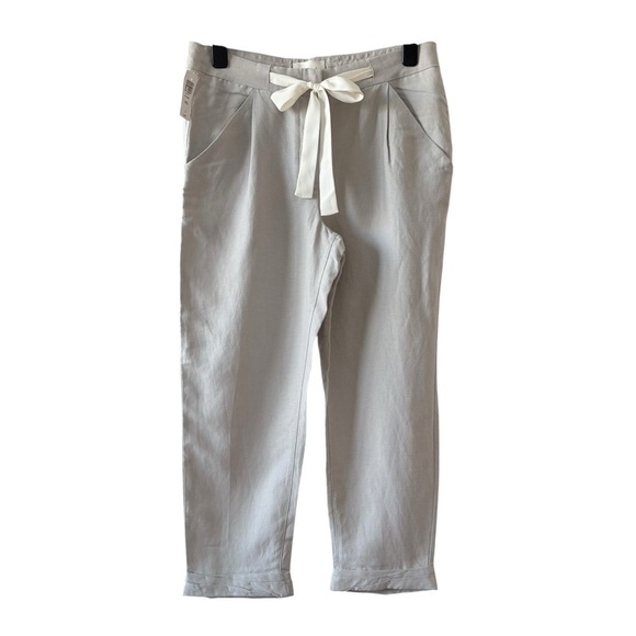 Aritzia Wilfred Allant Gray Linen Blend Cropped Pants - Picture 1 of 13